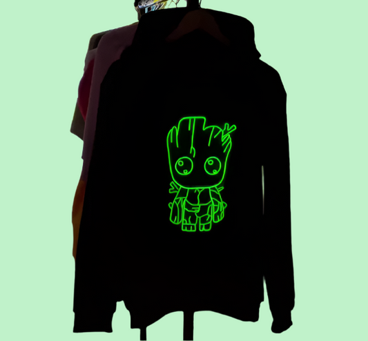 🌟 Neon Groot Hoodie: Glow Like a Guardian! 🌟