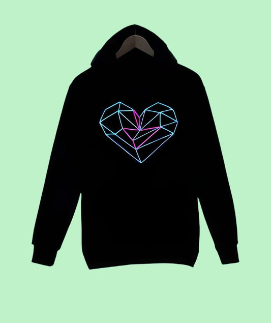 ❤️ Neon Heart Hoodie with Battery-Operated Neon Light: Wear Your Love Out Loud! ❤️